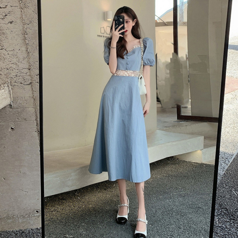 Tea Break Little Fresher 2021 New Cold Light Wind Women's Dress Superior Sensual Skirt Superfairy Sweet Mermaid Dress Summer