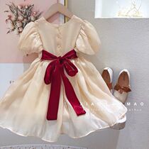 2024 Girl Princess Dress Girl Dress Girl Dress Summer Dress Foreign Air 4 Little Girl Skirt 5 Childrens Summer 6 Nets
