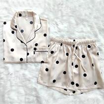 Net red ice silk sleepwear women Summer short sleeves Thin Cash Cows Milk Pop cows Podot silk Two suits Home Suits Home