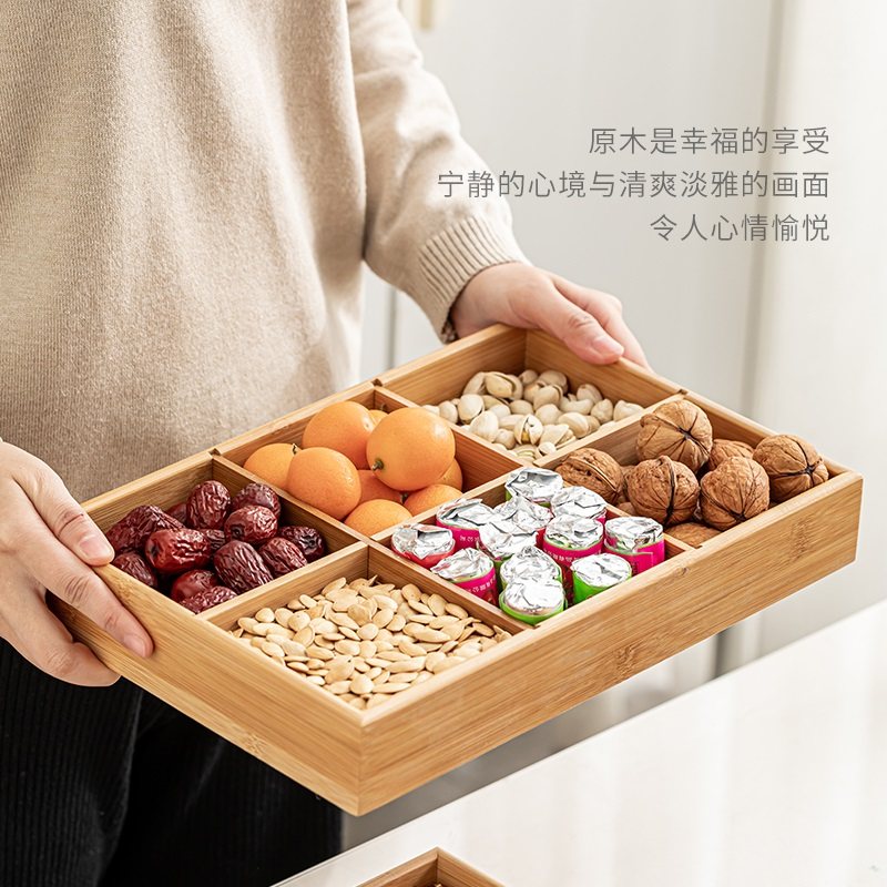 Fire Pit Ice Tea Brewing Set, Internet-Famous Style, Full Set with Tray, Snacks, Fruit Plate, Bamboo Nine-Compartment Dried Fruit Box
