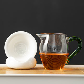 Thickened Heat-Resistant Glass Fair Cup, Transparent Tea Brewing Filter, Kung Fu Tea Set Accessories, Tea Divider, Tea Strainer Set