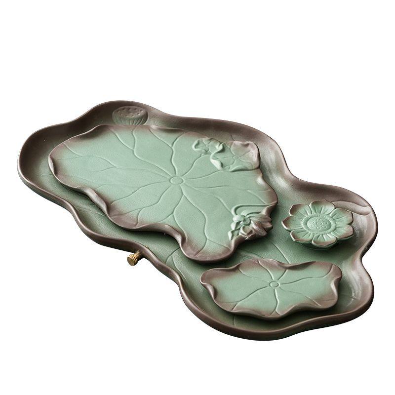 Tea Tray for Home Use, New Small Dry Brewing Platform, Japanese-Style Tea Table, Vintage Tea Set with Drainage and Storage, Kung Fu Tea Tray