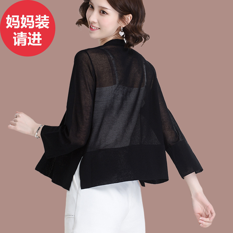 Ice Silk Knitted Cardigan for Women, 2025 Summer New Style, Small Cardigan to Wear with Skirts, Mulberry Silk Sun Protection Air-Conditioning Shirt