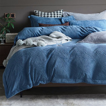Milk Suede Four Pieces Winter Coral Suede 2021 New Tide Light Lavish South Korea Suede Bed Bedding Bed Bedding