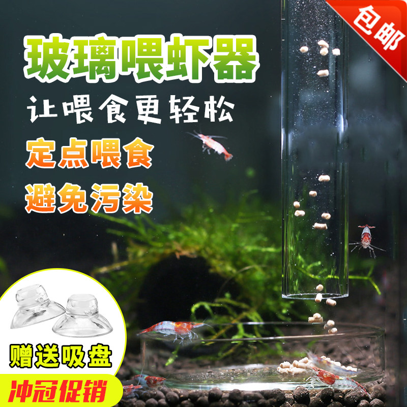 Fish and grass shrimp aquarium glass transparent feeding shrimp food Crystal viewing shrimp screw diet kit