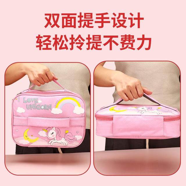 Aluminum foil hand-carrying rice bag flat lunch box handbag lunch bag with rice insulation bag ຖົງເຂົ້າສໍາລັບນັກຮຽນປະຖົມແລະເດັກນ້ອຍ