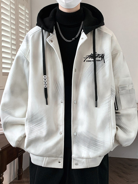 Thick velvet jacket for male teenagers and students in autumn and winter, high-quality trendy jacket to keep out the cold.