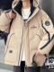 Red down jacket for boys and girls, winter hooded 90 white duck down cold-proof clothing for boys, thick workwear, Hong Kong style jacket
