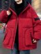 Red cotton-padded coat for boys and girls, new winter hooded warm-weather bread coat for boys, Hong Kong style workwear, thickened cotton coat, trendy