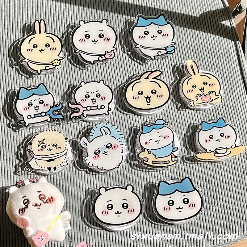 Korean and Japanese Cartoon Cute Chiikawa Magsafe Magnetic Airbag Phone Holder, Foldable, Retractable, Rotating, Anti-Drop, Ring Holder, Adsorption, Binge-Watching Support Stand, Lazy Gadget