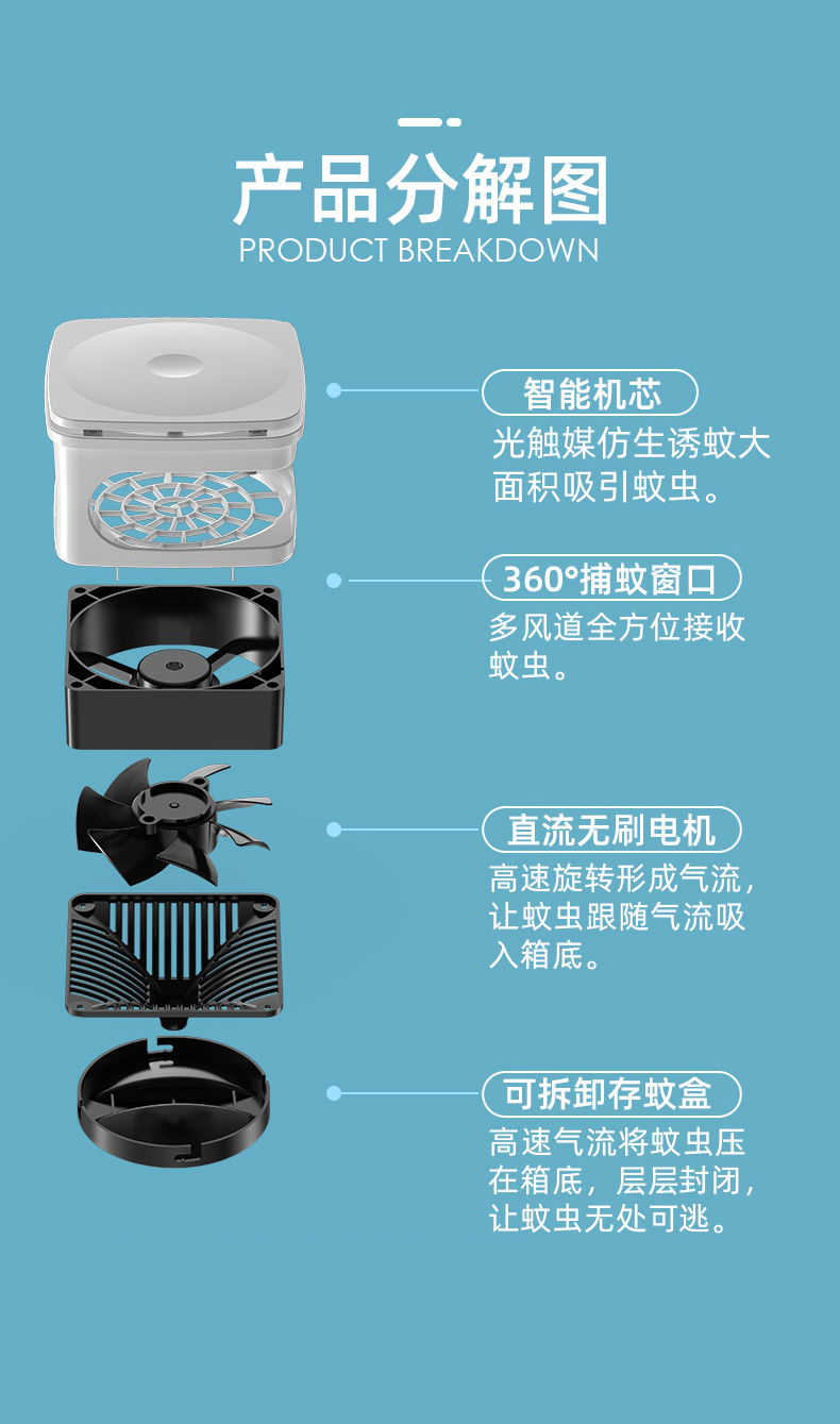 智能灭蚊灯家用物理灭蚊神器诱杀蝇虫婴儿卧