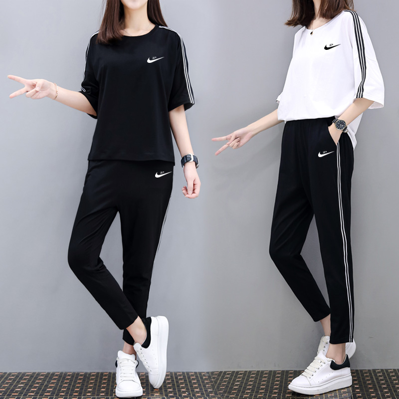 Official Web Official Flagship Store Lady Pure Cotton Casual Sportswear Suit Summer 2022 New Two Sets