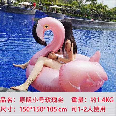 Nước cho trẻ em lưới bơm hơi màu đỏ hồng vàng hồng hạc bơi vòng người lớn gắn kết kỳ lân đồ chơi nổi hàng nổi giường nổi - Cao su nổi