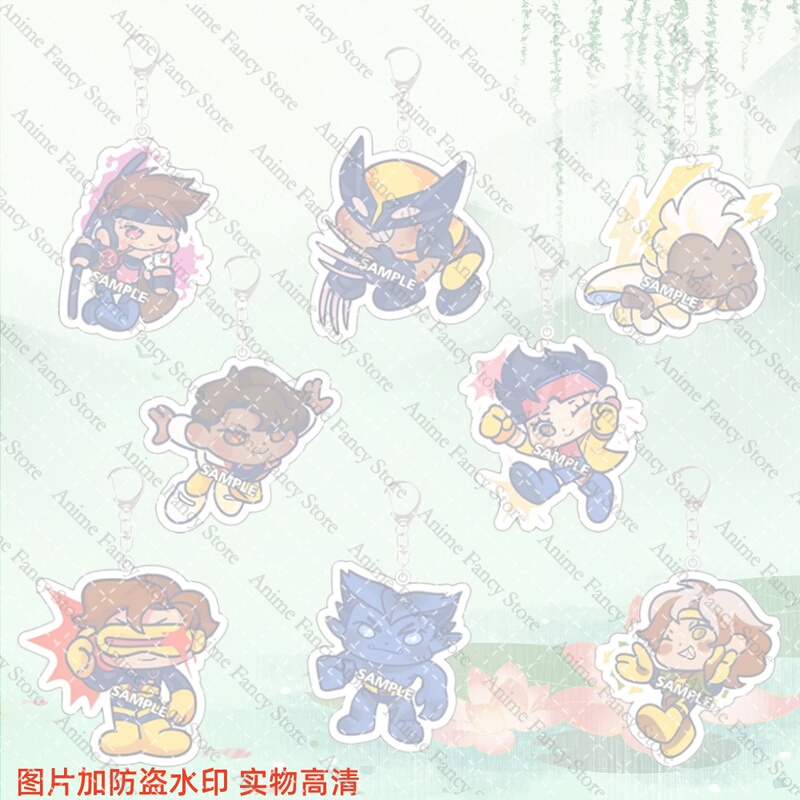 X-Men 97 Acrylic Keychain Wolverine Laser Eye Storm Girl Q Version Fan Pendant Student Backpack