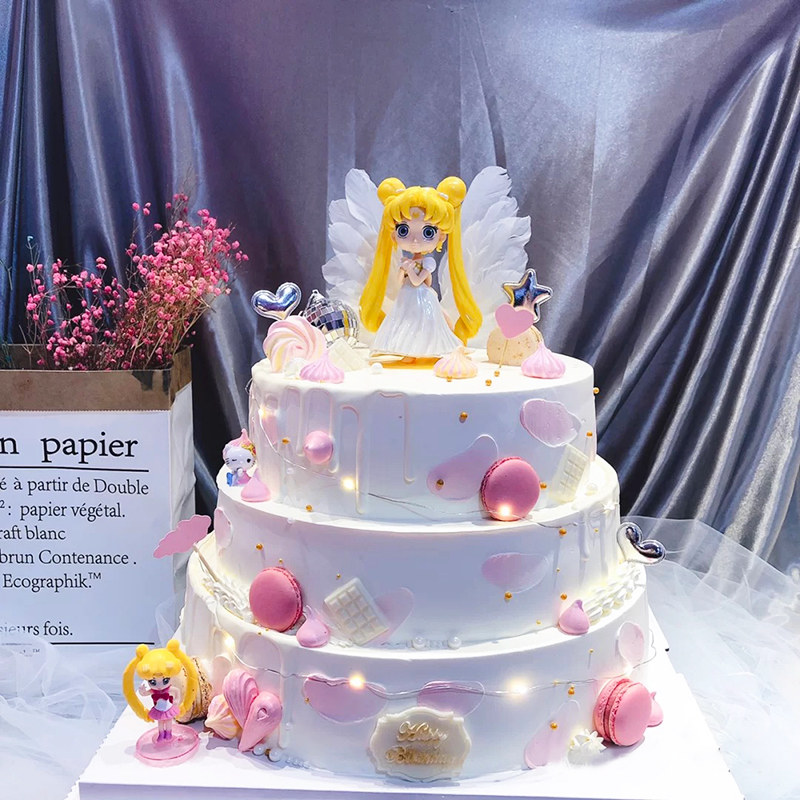 Multi-layer double-layer custom opening celebration Wedding birthday party Fruit birthday cake Guangzhou national same-city delivery