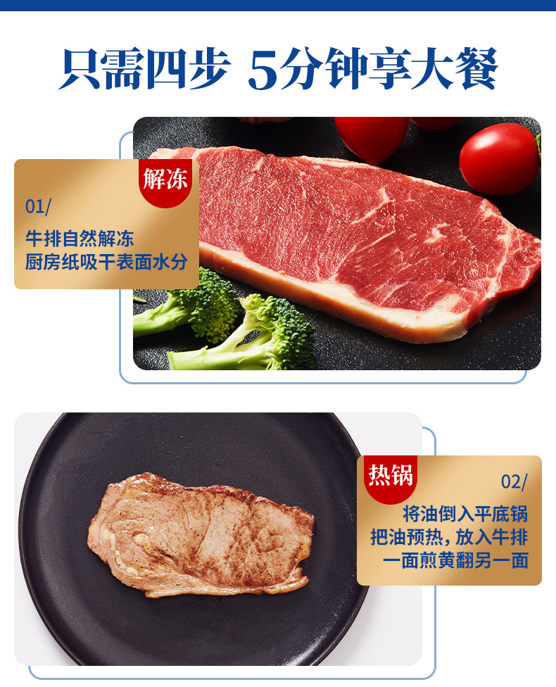 进口整切牛肉原切牛排西冷0腌制2.4斤