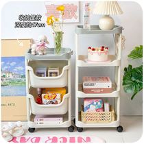 Snack frame red in wind shelf landing dormitory bedside cosmetics to accommodate bedroom mobile cart