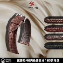 American Alligator leather round grain strap for Omega Chopard Piaget men and women Soft and comfortable folding buckle tk9100