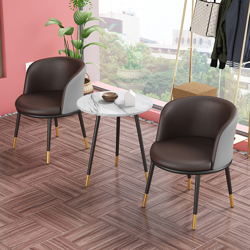 Nordic light extravagant balcony small table and chairs Home tea table and chairs Three sets of guests casual office backrest negotiating chair combination