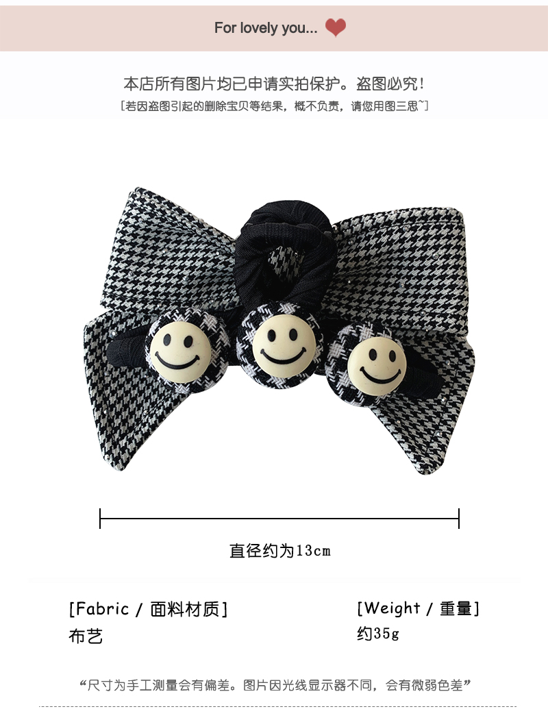 Retro Korean Bow Houndstooth Double-sided Hairpin Wholesale Nihaojewelry display picture 1