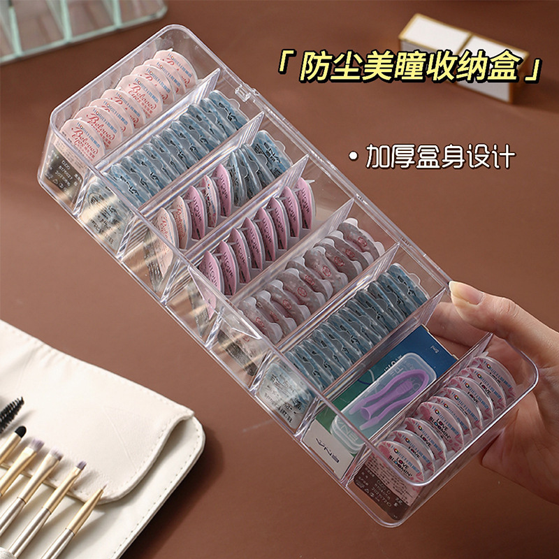 Acrylic Contact Lens Storage Box, Daily Disposable Contact Lens Large-Capacity Storage Rack, Multi-Compartment Transparent Multi-Pack Small Box