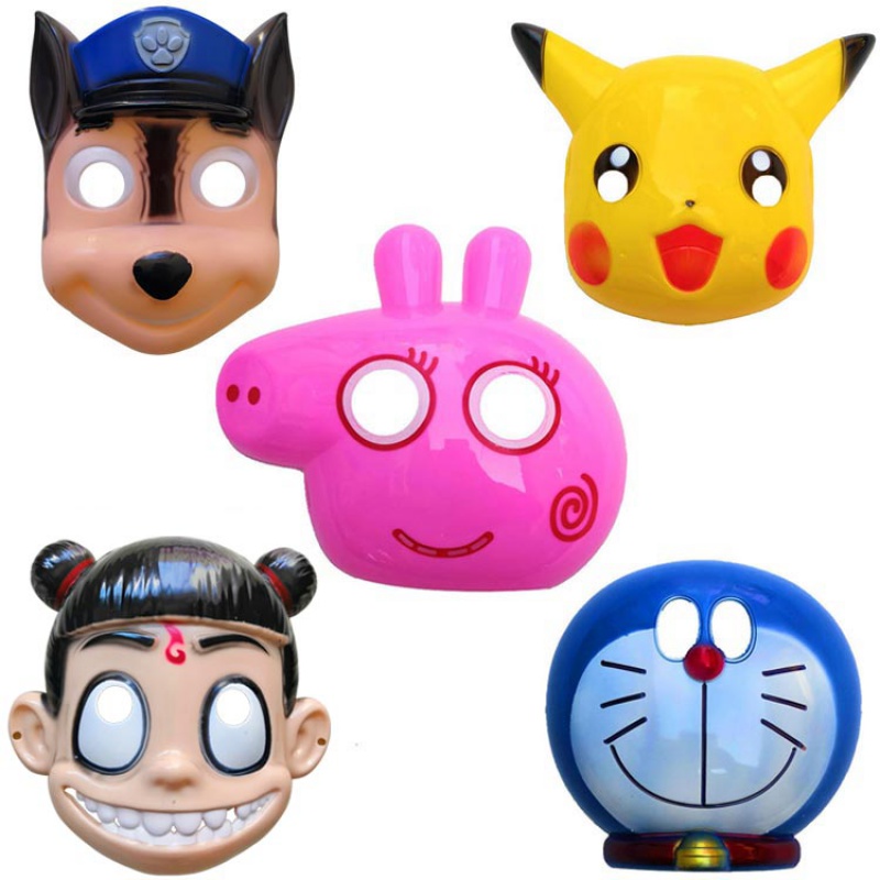 Children's Mask New Year Kindergarten cartoon cartoon Cartoon Little Pig Petch Wang Team Head Strong Pikachu Which Nacha Performance