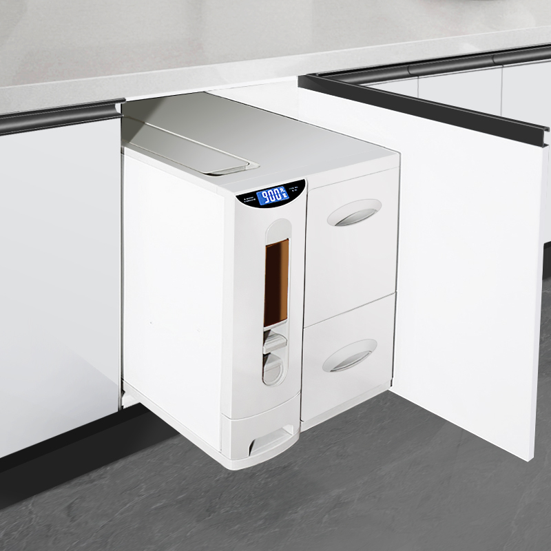 Kitchen Rice and Flour Storage Combination, Rice Box, Rice Bucket, Pull-Out Basket, Built-In Cabinet, Insect-Proof Rice Container, Rice Cabinet, Automatic Drawer Type