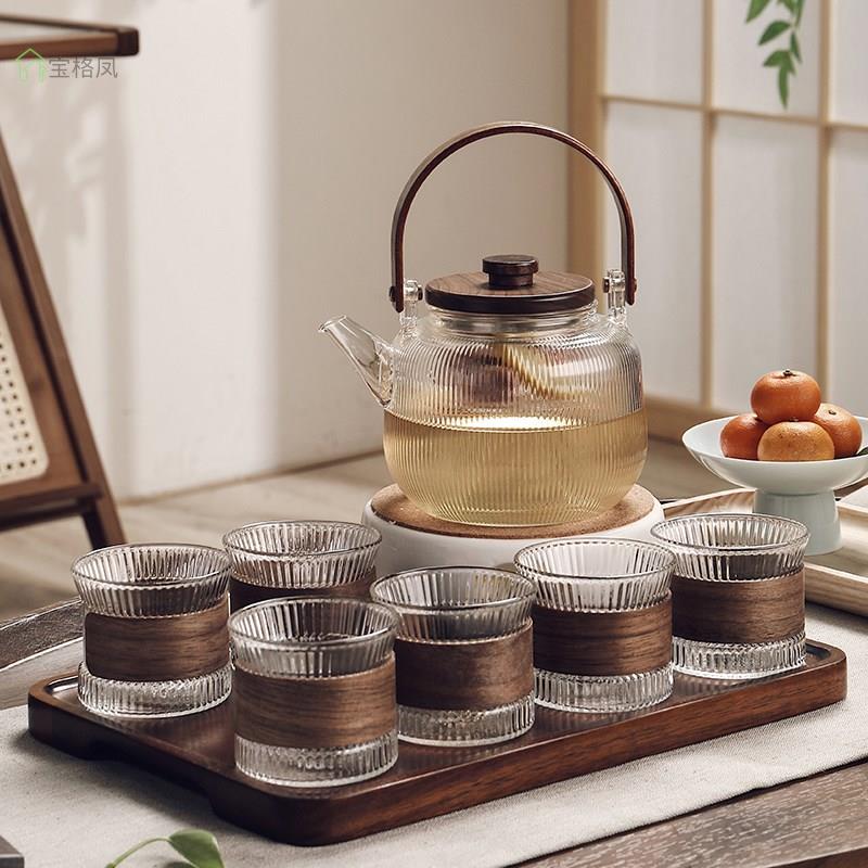 Chinese glass teapot teapot set cooking fruit tea tea afternoon tea candleware heating pot brewed tea