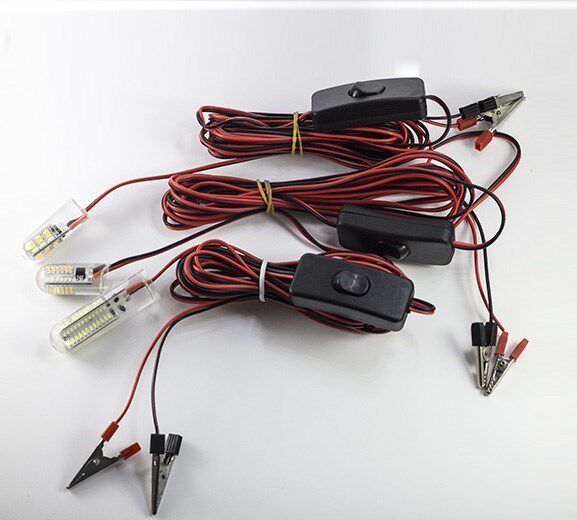 LED water - water lamp 12V strong light waterproof light bright yellow and white light bulb switch switch to fish