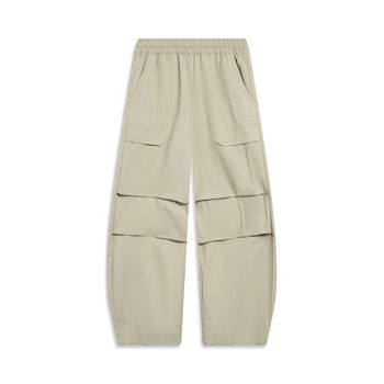 Li-Ning Women's Slim-Fit Sports Pants 2025 Winter Loose Straight-Leg C-Position Paratrooper Fleece-Lined Casual Slim-Fit Pants Ayk