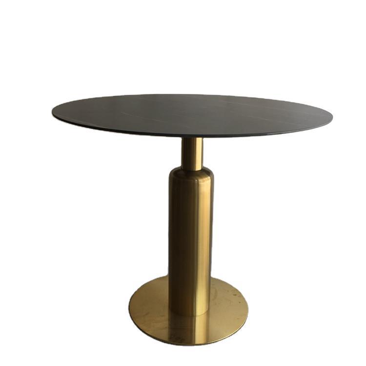 Nordic Small Household Type Coffee Table Rockboard Table Light Lavish Fashion Reception Stainless Steel Talks Table Dining Table-Taobao