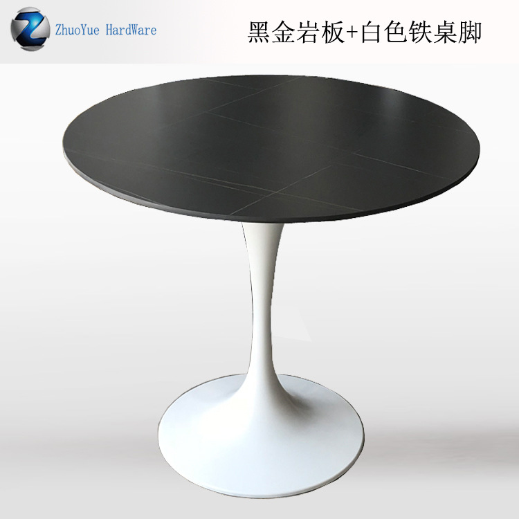 Black Gold Rock Board Table Willy-style Minima Red Booknet Red Small Household Type Home Round Rock Board Tulip Round Table Meal-Taobao