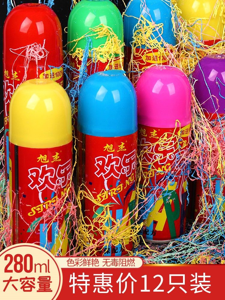 Snowflake Spray Wedding Colorful Spray Jar Opening Spray Snowflake Wedding Supplies Spray Colored with foam ribbon Ribbon Silk Salute Christmas