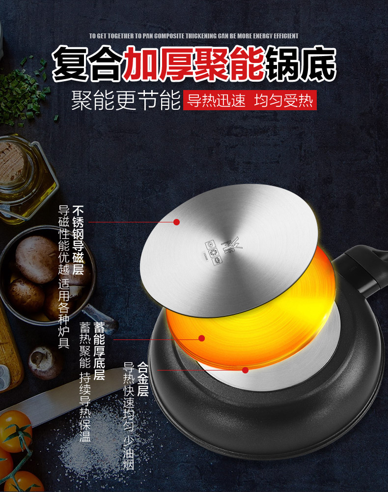 高端厨具 德国 福腾宝 WMF 银彩系列 平底不粘锅 锅径24cm 图14