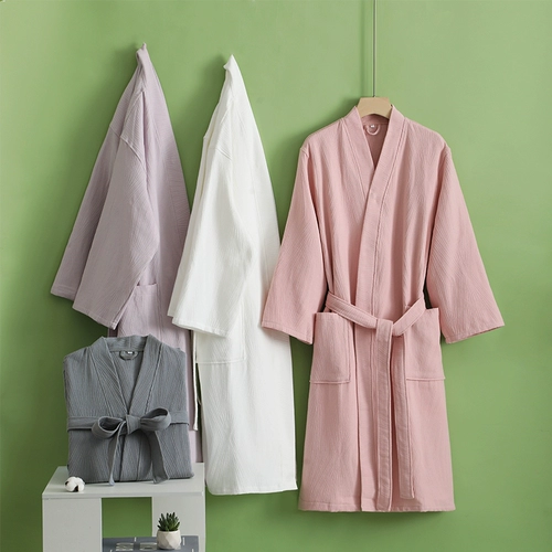 Хлопковый банный халат подходит для мужчин и женщин для влюбленных, пижама