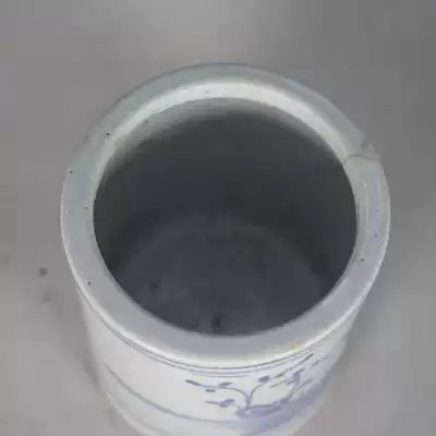 Overtime Hall @ Qing Dynasty Blue and White Porcelain Characters Flower Large Pen Jingdezhen Old Porcelain Pen Art