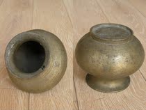 Timeout Hall Ancient Play Antique Bronze Ware WI06-Early Middle Number Chisel Xuan Tattooed Round Belly Copper Tank Scum Bucket