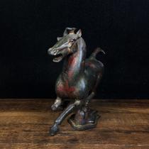 Timeout Hall Mouthful Antique Ancient Play Miscellaneous Collection of Qing Dynasty Old Bronze Bronze Ware Pure Bronze Horse Pedalling Swallow old objects