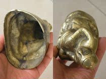 Overtime Hall Ancient Play Antique Bronze Ware Religious Collection-Quaint Unique Hold Bowl For Sitting Bronze Monk