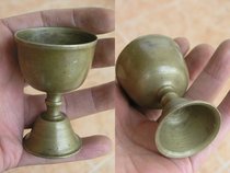 Timeout Hall Bronze Cup Collection 014-Mid-Width Bamboo Festival Handle Empty Base Ancient Play Antique Bronze Ware