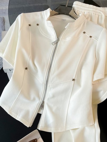 Sportanzug für Frauen 2025 neue Sommer-High-End-Marke Internet-Promi-Straßenreißverschluss beliebter lässiger zweiteiliger Anzug in diesem Jahr