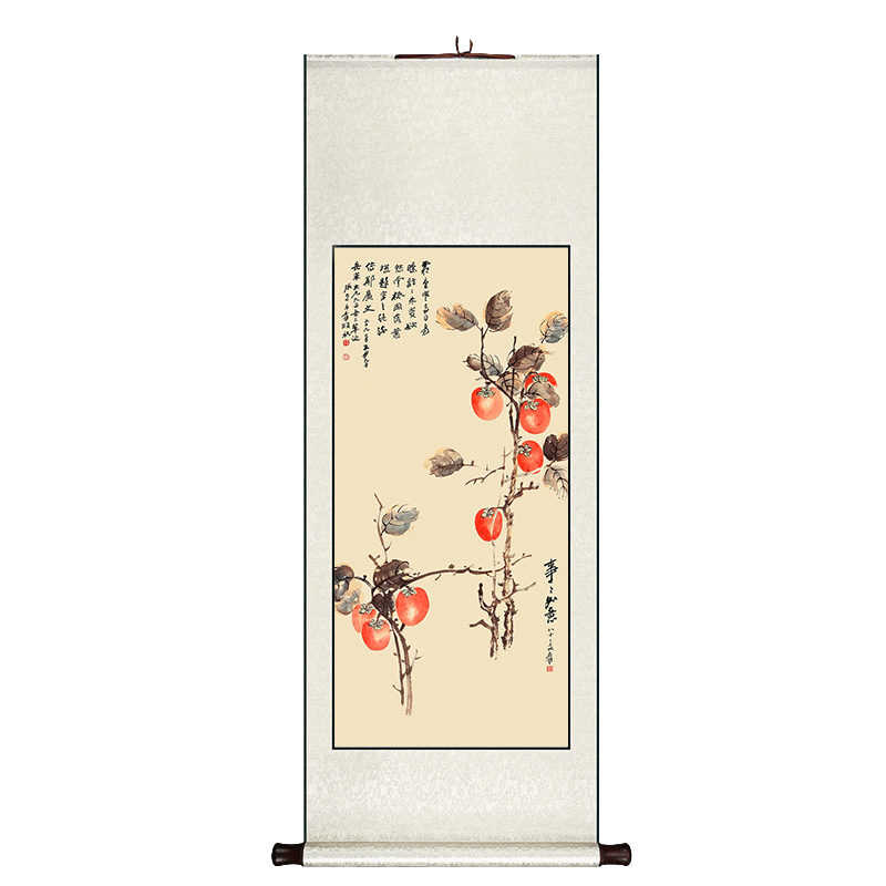 事事如意玄关装饰画新中式挂画卷轴客厅走廊过道壁画餐厅书房墙画-Taobao