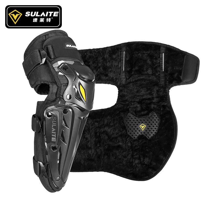 Motorcycle kneecap riding four-season breathable locomotive equipped with male windproof protective gear bike with knee guard legs plus suede warm-Taobao