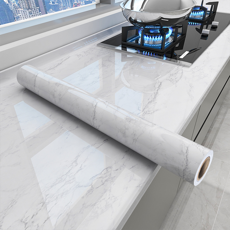 Kitchen anti-oil sticker hearth with waterproof and moisture-proof self-adhesive wallpaper with overall cabinet renovated tile marble stickers