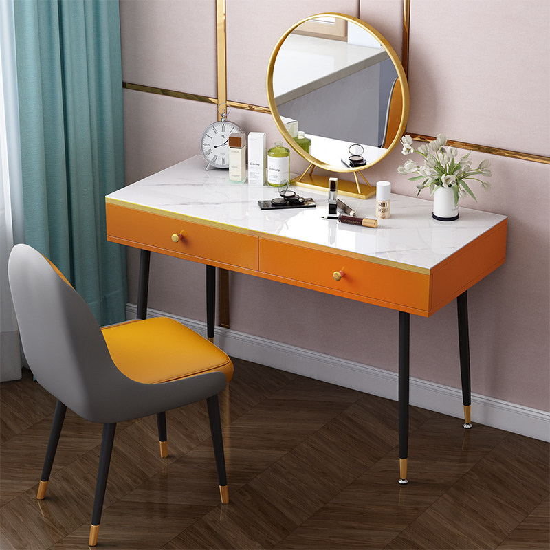Light luxury makeup table Modern small apartment high-end bedroom makeup table Nordic net red ins wind small makeup table