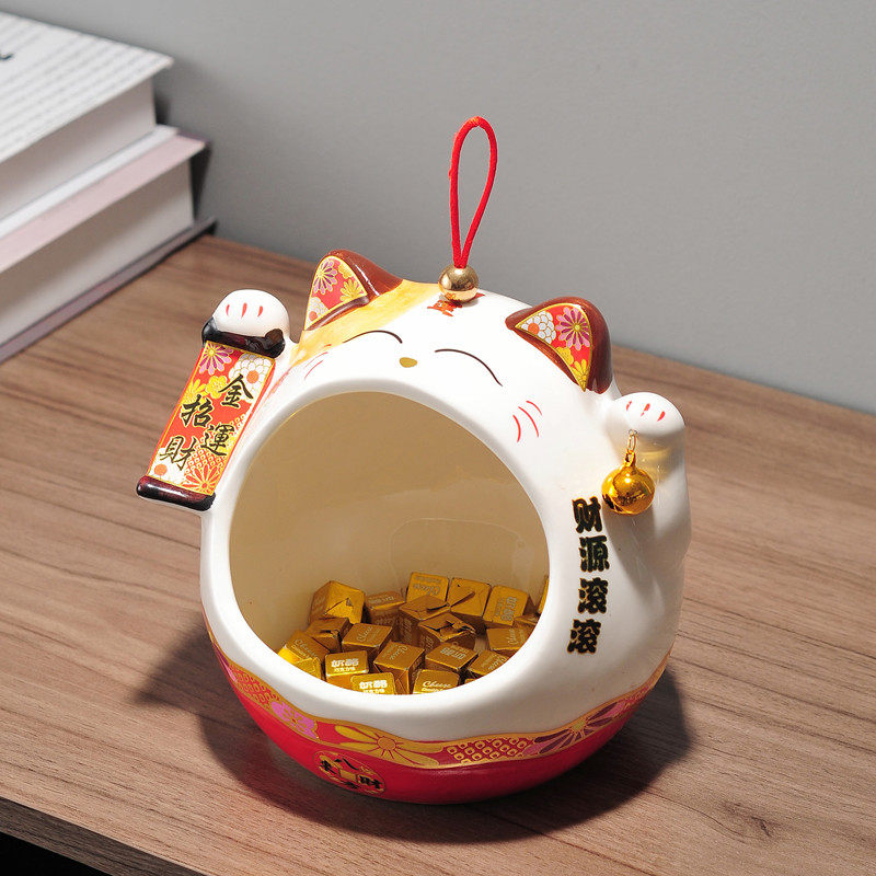 Store front desk cash register candy box creative opening gift lucky cat porch entry table key box
