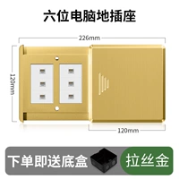 Шестипозиционная напольная вилка для компьютера (полная медная крышка из матового золота)