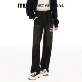 ITIB Дизайнерские ретро джинсы, длинные летние штаны, высокая талия, средней длины