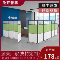 Office mobile screen partition Foldable sliding door Factory workshop with wheels movable black screen partition wall