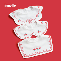 Baby bib female baby saliva towel cotton gauze 360 degree rotatable bib spit cute ins ultra-thin summer